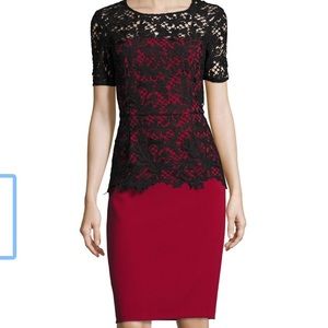 Sachin and Babi Noir lace sheath RED black Dress.